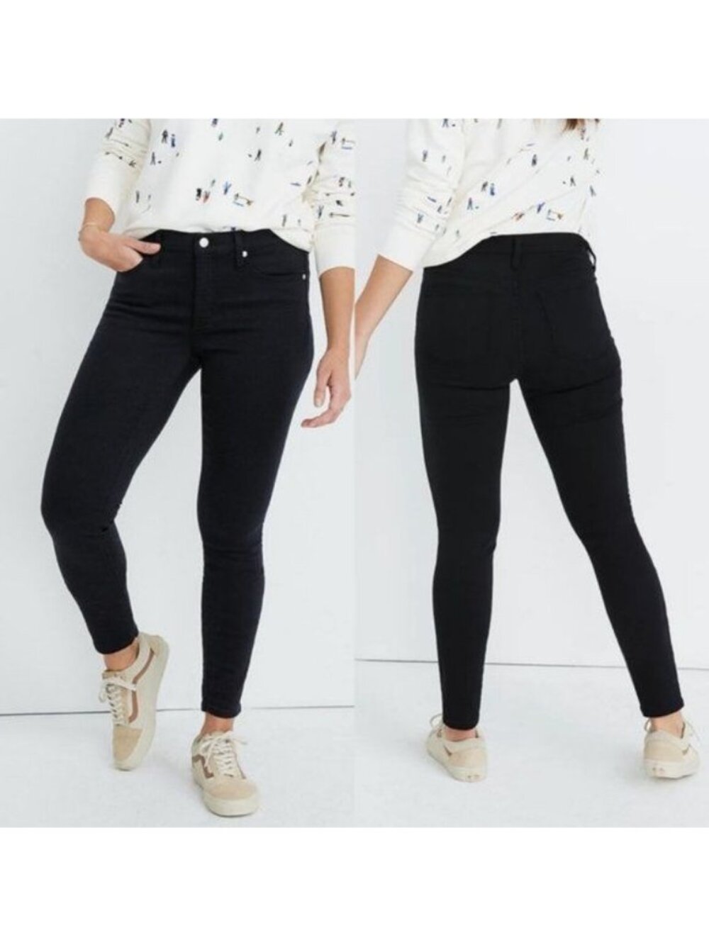 Madewell | 9 Mid-Rise Skinny Jeans in Lunar Wash Black